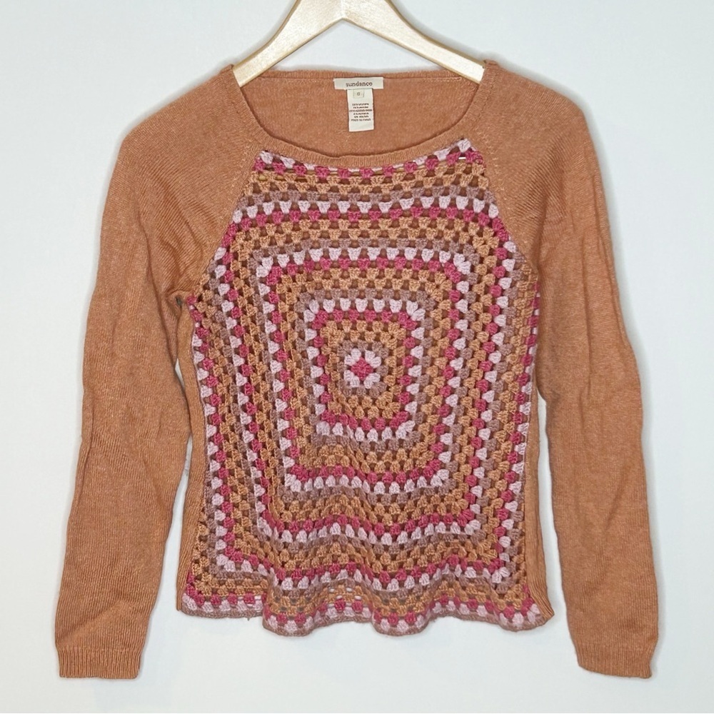 Sundance Crochet Granny Square Sweater Small - Picture 2 of 8